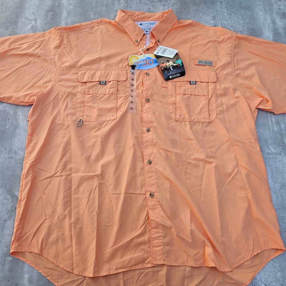 Columbia PFG Bahama Shirt Orange Omni Shade Vented Fishing  Mens XX Large NWT